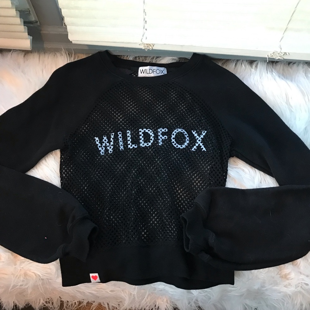 Wildfox mesh cropped sweatshirt